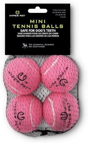 Hyper Pet Mini Extra Small Tennis Balls for Dogs, 1.75 Inch, 4 Pack, Pink by HyperPet