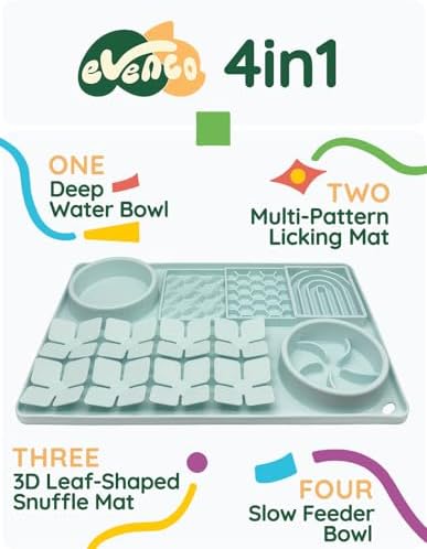 Slow Feeder Bowl, Silicone Lick Mat with Suction Cups for Dog Cat, Snuffle Mat for Pet Smell Training, Puzzle Toys for Bored Puppy,Interactive Sniff Mat for Slow Eating & Keep Busy, Mint Green - Image 3