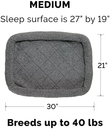 Furhaven Dog Bed for Medium/Small Dogs & Indoor Cats, 100% Washable, Sized to Fit Crates - Sherpa Fleece Bolster Crate Pad - Gray, Medium - Image 2