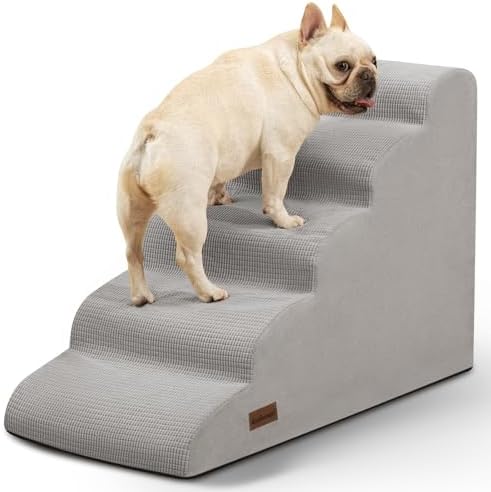 Aodisman Dog Stairs for High Bed,5-Step Pet Ramp for Small Dogs and Cats by AODISMAN