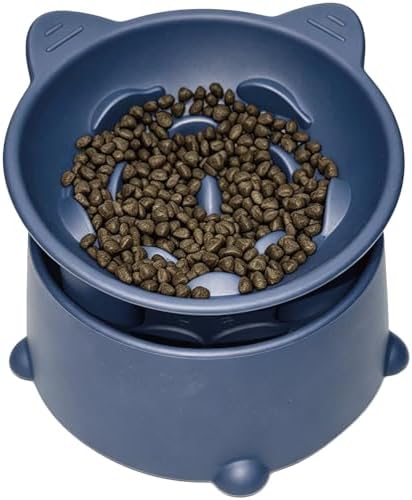 Raised Slow Feeder Cat Bowl, Silicone Elevated Tilted Cat Slow Feeder Bowl - Image 2
