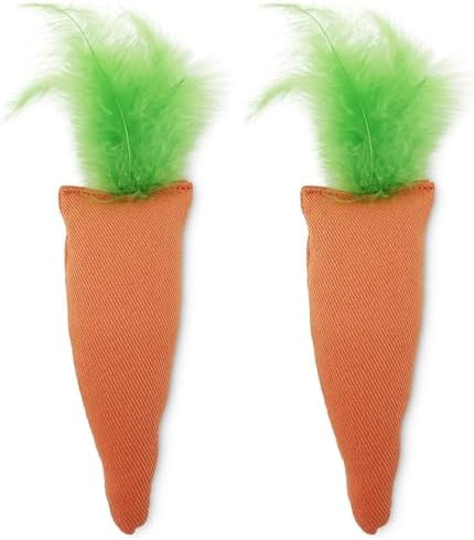 OurPet's 100-Percent North American Catnip Filled Carrot Cat Toy 24 Karat (Pack of 2) by OurPets