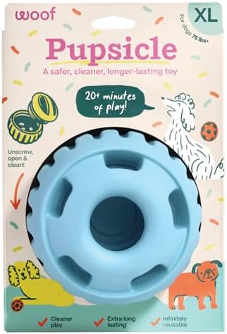 WOOF Pupsicle Interactive Dog Ball Toy for Dogs XL 75 lbs & Up - Blue by Woof