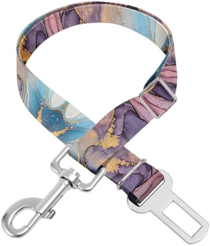 Adjustable pet cat and Dog car seat Belt，The Lanyard is Flexible and Adjustable from 20 to 33 inches(Light Luxury Marble) by Unknown