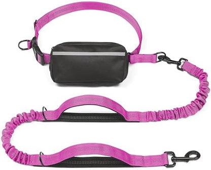 iYoShop Hands Free Dog Leash with Zipper Pouch, Large, 25-120LB, Very Berry by iYoShop