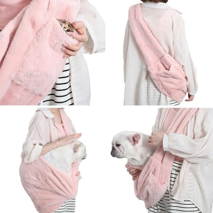 Cat Carrier Slings Soft Puppy Carrying Bag for Outdoor Travel Pet Boby Holder Hands Free for Small Dogs Kittens, Light Pink - Image 3