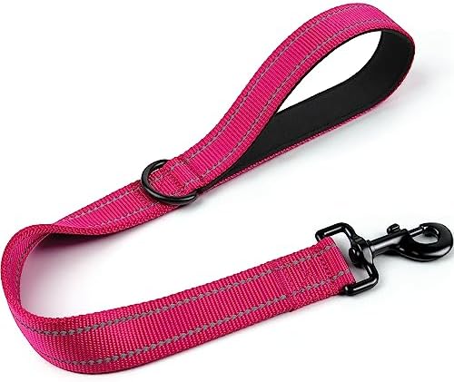 Joytale Short Dog Leash for Close Control & Training, 24", Hot Pink by Joytale
