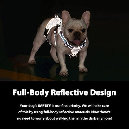 Huntboo Escape Proof Dog Harness, Dachshund Harness, Reflective Dog Harness with Handle, Durable,Adjustable Vest for Small Medium Large Dogs Walking, Training, and Running Gear (Sea Blue,XL) - Image 3