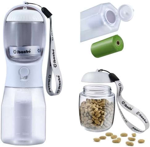 Cibaabo Dog Water Bottle with Food Container & Poop Bag Holder & Filter by Cibaabo