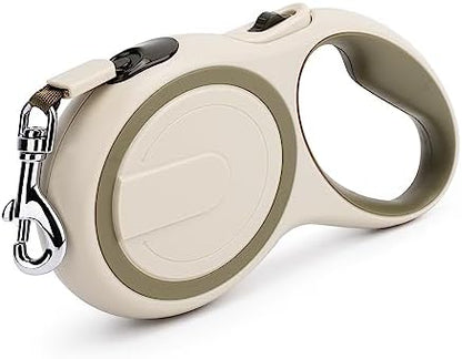 Segarty Retractable Leash Small Dog, 16ft Heavy Duty Walking Dog Leash for Medium Pet up to 44lb, Anti-Slip Handle 360°Tangle-Free Nylon Tape, One-Handed One Button Lock and Release (Khaki) by Segarty