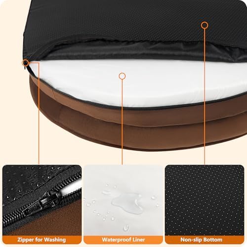 Dwanton Orthopedic Waterproof Large Dog Bed Sofa, Gel Memory Foam, 38" - Image 6
