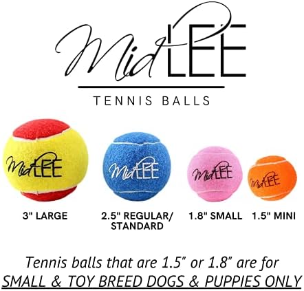Midlee Mini 1.5" Dog Tennis Balls with Squeaker, Set of 12 - Image 6
