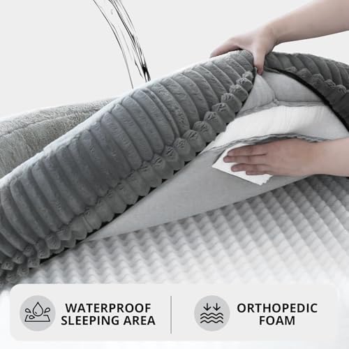 BALANCE Donut Dog Bed, 30 Inches Round Dog Bed Medium Size Dogs Washable, Orthopedic Calming Dogs Beds for Kitten, Fluffy Plush Faux Fur Pet Bed with Anti-Slip Bottom - Image 6