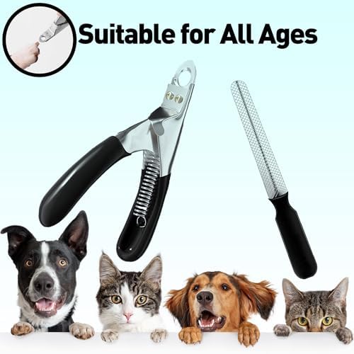 Dog Nail Clippers | Dog Nail Trimmer with Nail File and Safety Guard for Large Breed Dog | Injury-Free Grooming Tool for Pets (Black) - Image 3