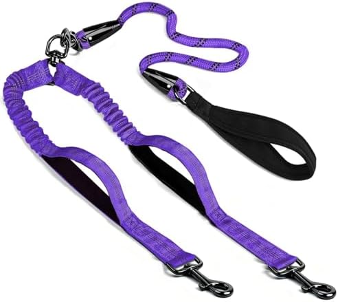Double Dog Leash, 18~120 Lbs, No Tangle with Padded Handles, 360° Swivel by Unknown