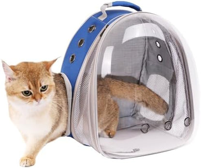 Front Expandable Cat Backpack Carrier, Fit up to 20 lbs, Space Capsule Astronaut Bubble Window Pet Backpack to Carry and Transport Large Cat and Small Puppy Blue - Image 6