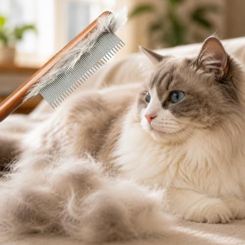 Cat comb,dog comb,Solid Wood Pet Comb Grooming Tool for Cats,Dogs and rabbits… - Image 4