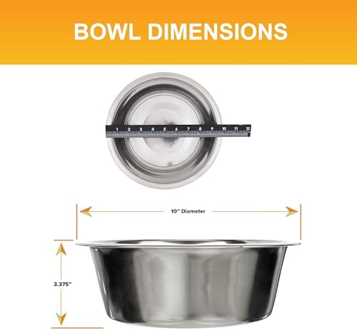 Neater Pet Brands 12 Cup (96 oz.) Stainless Steel Dog Bowls, 1 Single Large Dog Water Bowl or Food Bowl for Indoors or Outdoors, Metal Bowls for Large Breed, Dishwasher Safe Dish for Extra Big Dogs - Image 3