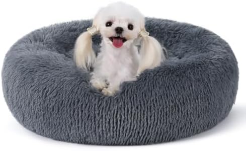 rabbitgoo Calming Cat Beds for Indoor Cats, 23 inches, Dark Grey by rabbitgoo