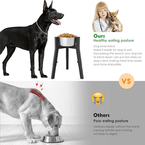 Dog Bowl Stand for Large Dogs, Adjustable Width & Height, Tall Elevated Dog Food Water, Bowl Not Included - Image 2