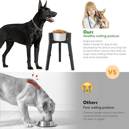 Dog Bowl Stand for Large Dogs, Adjustable Width & Height, Tall Elevated Dog Food Water, Bowl Not Included - Image 2