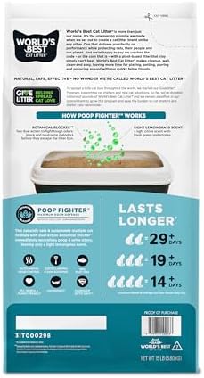 World's Best Cat Litter Poop Fighter, Urine & Poop Odor Defense, 15 lb Bag - Image 2