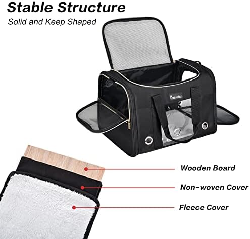 Petmolico Cat Carrier Soft-Sided Airline Approved, Medium,Black - Image 5
