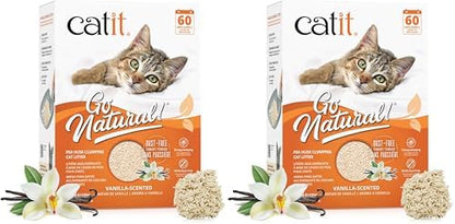 Catit Go Natural Pea Husk Clumping Cat Litter 12.3 lb, Natural (Pack of 2) by Catit
