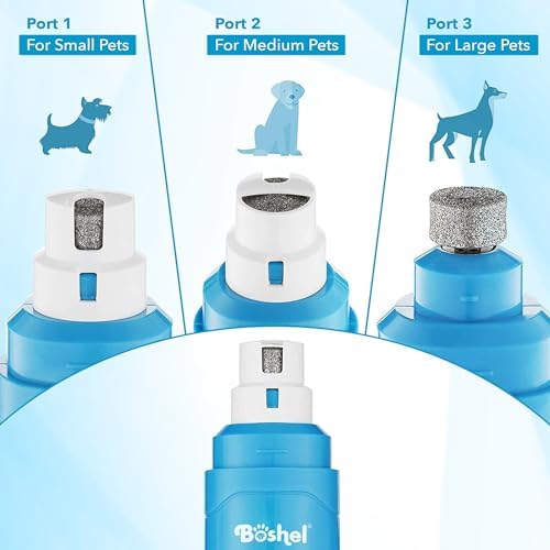 BOSHEL Dog Nail Grinder with 2-Speed Motor, Low Quiet Noise Electric Pet Trimmer for Safe Paw Grooming, Rechargeable and Portable Nail File for Large Dogs, Small Puppies and Cats - Image 2