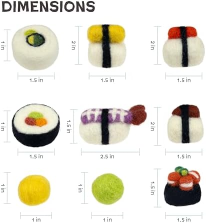 Woolbuddy Wool Cat Toys (Small Sushi 9 PCS) for Indoor Cats Catnip-Free - Image 3