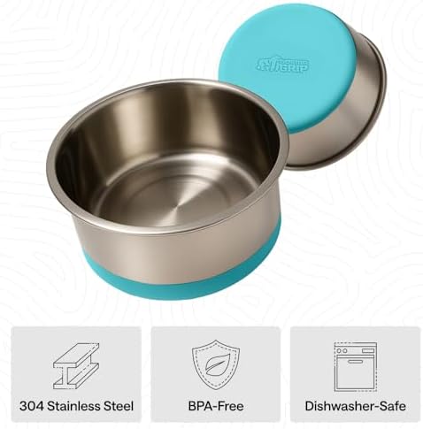 GORILLA GRIP Dog Bowl, Food Grade Stainless Steel Water Bowls, 8 Cup Green - Image 6