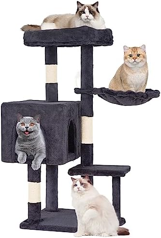 FDW 37.8" Cat Tree Tower | Dark Gray | Multi-Level Indoor Activity Center by FDW