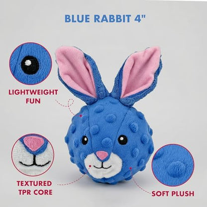 Pet Lou Rabbit EZ Squeaky Ball, Set of 2, 4-inch Width - Image 2
