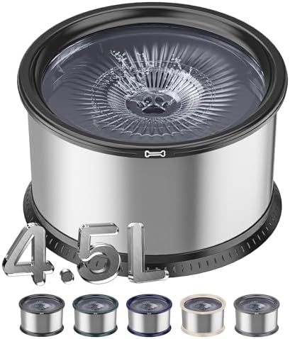 4.5L Stainless Steel Dog Water Bowl, No Spill Water Bowl for Dogs by Twinsing