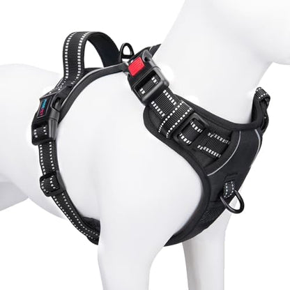 PHOEPET No Pull Dog Harness Medium Reflective Front Clip Vest with Handle by PHOEPET