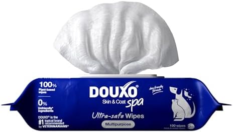 DOUXO SPA Dog Wipes for Paws, Butts, Tear Stains and Cleaning, 100 Wipes by DOUXO