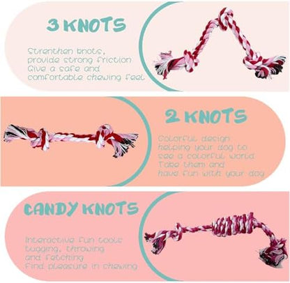 3 Pack Dog Rope Toys Puppy Teething Sturdy Cotton Chew Toy for Small Breed - Image 5