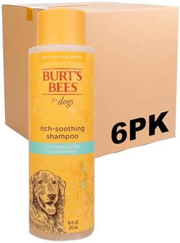Burts Bees for Pets Itch Soothing Dog Shampoo, Honeysuckle, 16 Fl Oz, 6-Pk by BurtsBeesforPets