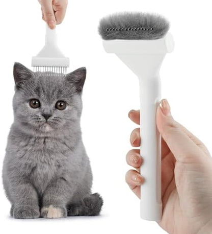 Cat Brush, Pet Hair Removal Tool, Lightweight Deshedding Dog Brush,Cat Brushes for Indoor Cats,Dematting Comb for Dogs Cats,Remove Loose Hair,Pet Grooming Undercoat Rake(White) by homfanseec