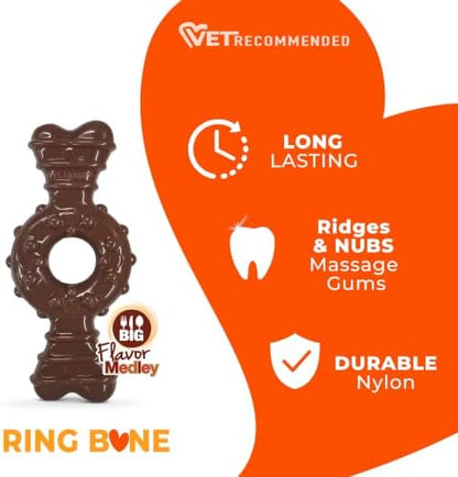 Nylabone Power Chew Ring Bone Dog Chew Toy, Flavor Medley, X-Small - Image 3