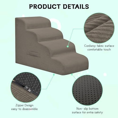 Mesa Lemon 3 Step Dog Stairs Pet Ramp for High Beds, Sofas and Cars - Image 3