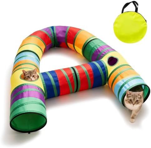 3-Piece Collapsible Cat Tunnel Set with Zipper Connection by Unknown