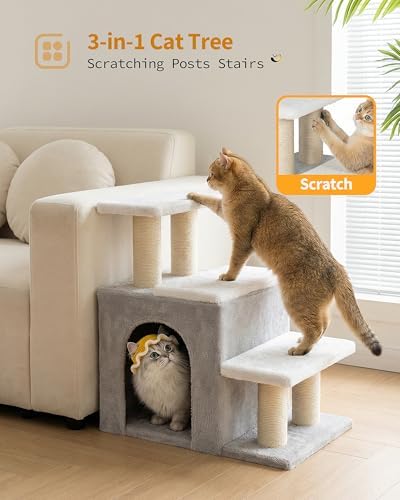 Aechonow 3-in-1 Cat Stairs for High Bed Couch, Multifunctional - Image 5