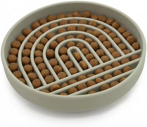 Slow Feeder Dog Bowl - Silicone Dog Bowl, Medium, 7.5" x 1.5" - Sage by ShouldWeGo