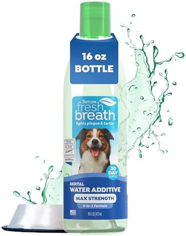 TropiClean Fresh Breath Max Strenth Dog Teeth Cleaning Water Additive, 16oz by TropiClean