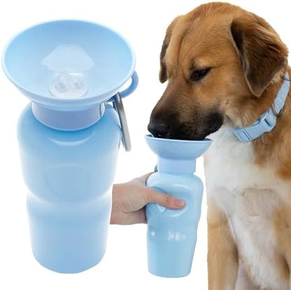 Springer Dog Water Bottle | Portable Travel Drinking Feeder Dispenser for Dogs & Puppies | As Seen on Shark Tank | Leak-Proof Bowl | BPA-Free | Outdoor Walking, Hiking & Travel | 22oz Blue by Springland