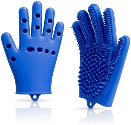 Pet Grooming Gloves for Cats & Dogs – Silicone Hair Removal Glove for Bathing, Shedding & Massage – Gentle Mitt for Long & Short Hair Pets with Drainage System by Unknown