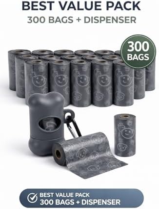 Dog Poop Bags with Handles, 300 Count (20 Rolls) whit Dispenser, Leak Proof, Thick 20 Micron, Easy Tie Dog Waste Bags, Fits Standard Dispensers - Image 2