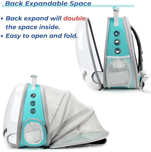 Lollimeow Cat Carrier Backpack, Expandable Bubble Pet Carrier for Cats and Small Dogs, Airline Approved Travel Backpack for Hiking, Walking & Outdoor Adventures - Supports up to 14 lbs - Image 3