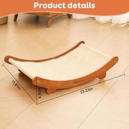 Sisal Cat Scratcher Bed, Beech Wood Cats Hammock,Cat Scratch Pad Indoor cat Toy,Durable Cat Scratching Post, Furniture Protector for Cats' Clawing and Play - Image 3
